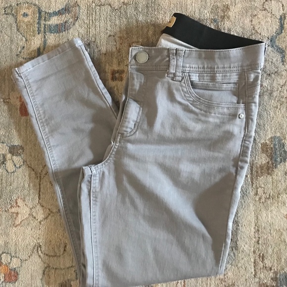 Democracy Stretch Ab Solution Light Gray Skinny Ankle Jeans Size 12- - Picture 1 of 10